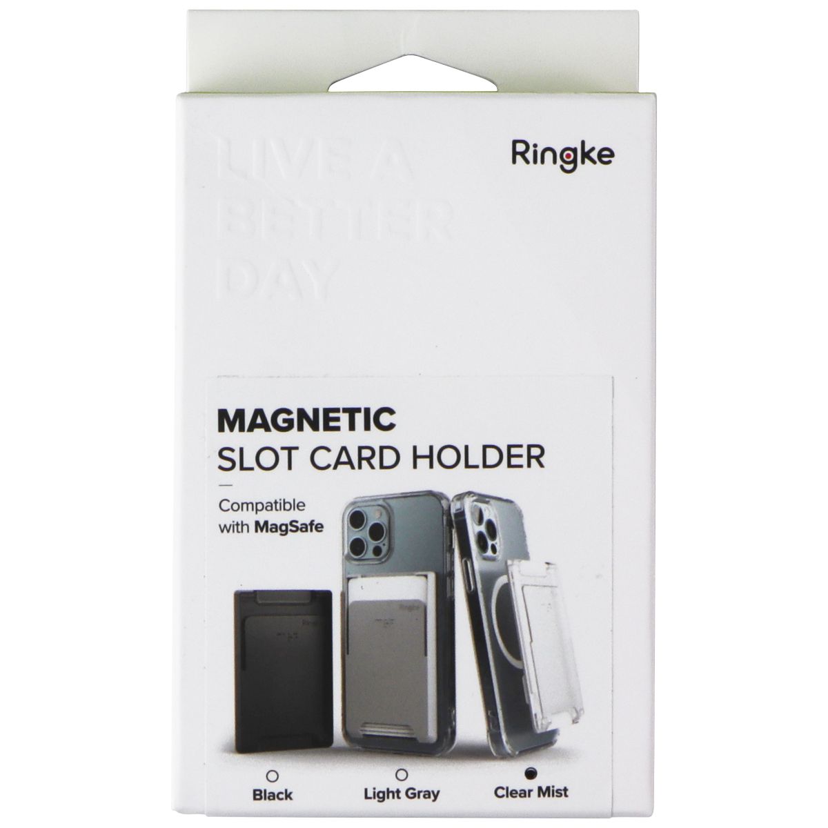 Ringke Magnetic Slot Card Holder for MagSafe Devices - Clear Mist Cell Phone - Mounts & Holders Ringke - Simple Cell Bulk Wholesale Pricing - USA Seller