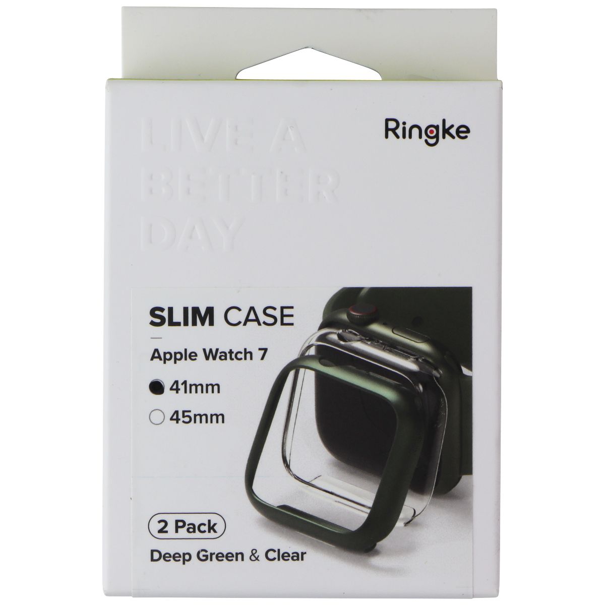 Ringke Slim Case for Apple Watch 9/8/7 (41mm) - Deep Green and Clear (2 Pack) Smart Watch Accessories - Smart Watch Cases Ringke - Simple Cell Bulk Wholesale Pricing - USA Seller