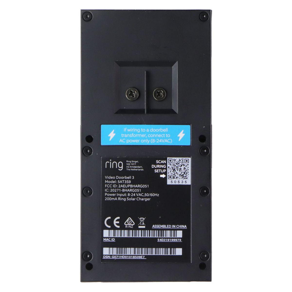 Ring Video Doorbell 3 - Home Security Camera (5AT3S9) Home Surveillance - Security Cameras Ring - Simple Cell Bulk Wholesale Pricing - USA Seller