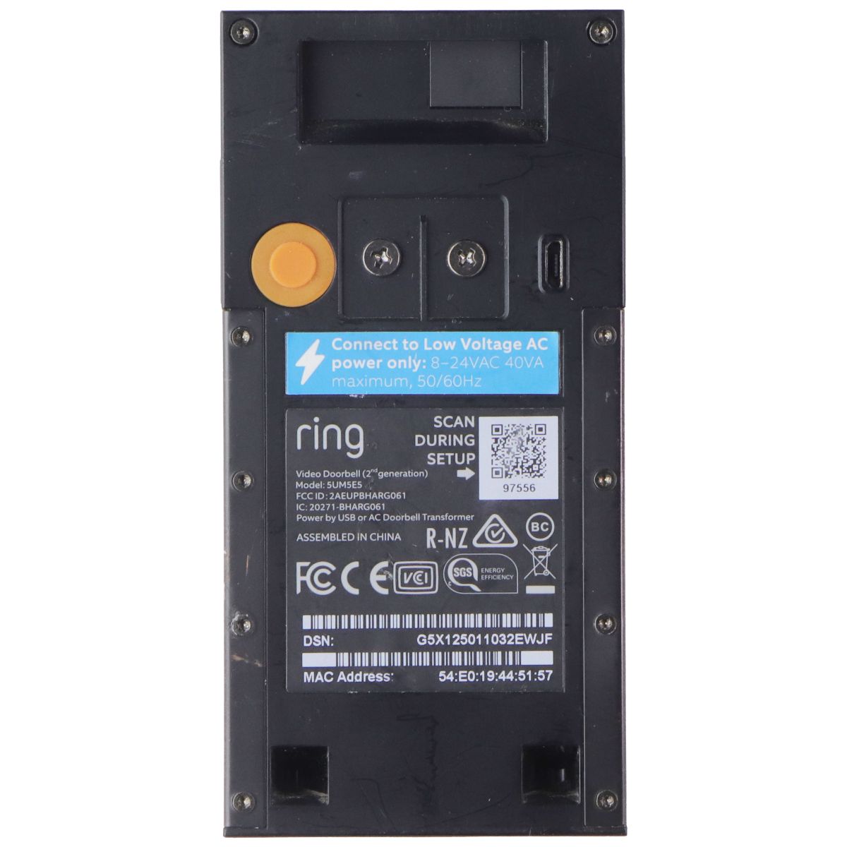 Ring Video Doorbell (2nd Generation) 1080p HD Video (5UM5E5) - Venetian Bronze Home Surveillance - Security Cameras Ring - Simple Cell Bulk Wholesale Pricing - USA Seller