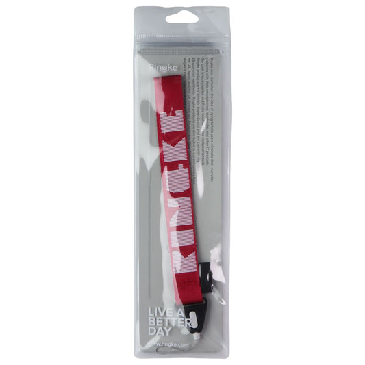 Ringke Shoulder and Hand Strap - Red / White Letters Cell Phone - Armbands Ringke - Simple Cell Bulk Wholesale Pricing - USA Seller