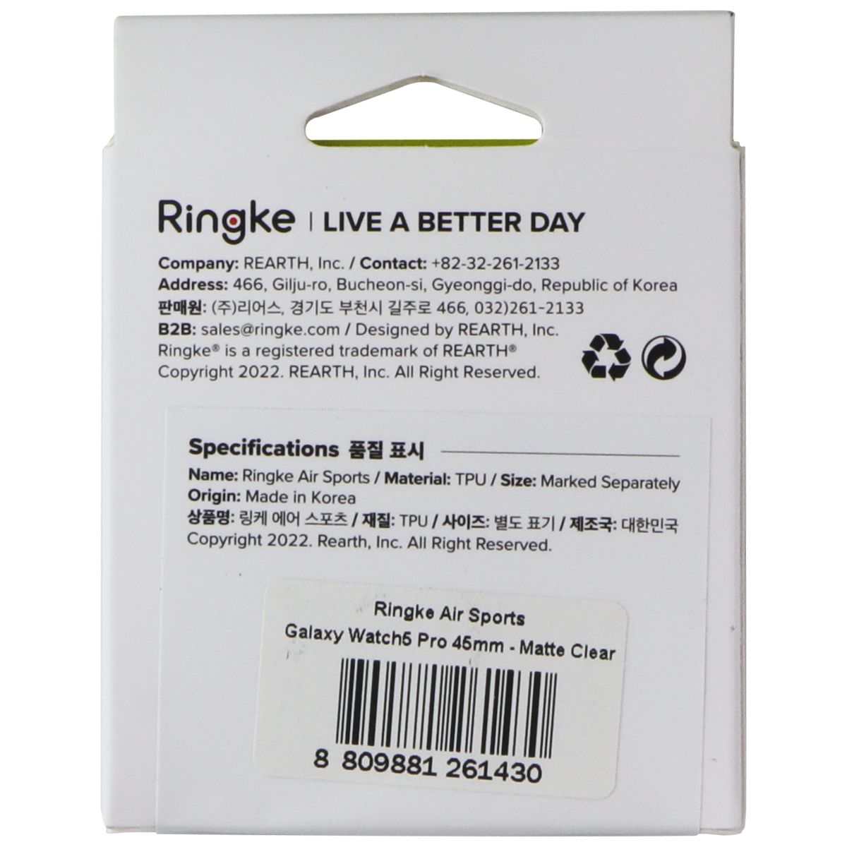 Ringke Air Sports Case for Samsung Galaxy Watch5 Pro (45mm) - Matte Clear Smart Watch Accessories - Smart Watch Cases Ringke - Simple Cell Bulk Wholesale Pricing - USA Seller