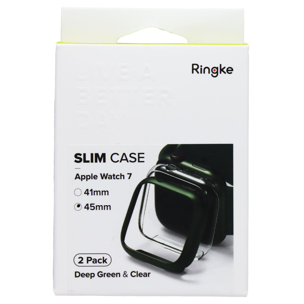 Ringke Slim Case for Apple Watch 7 (45mm) - Deep Green & Clear (2 Pack)