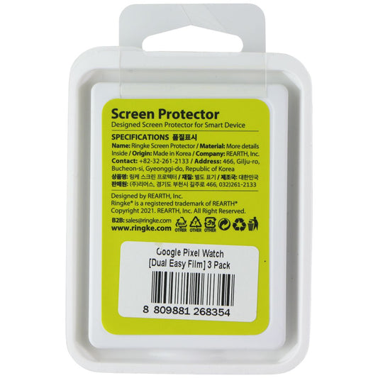 Ringke Dual Easy Film Screen Protector for Google Pixel Watch - 3 Pack Smart Watch Accessories - Screen Protectors Ringke - Simple Cell Bulk Wholesale Pricing - USA Seller