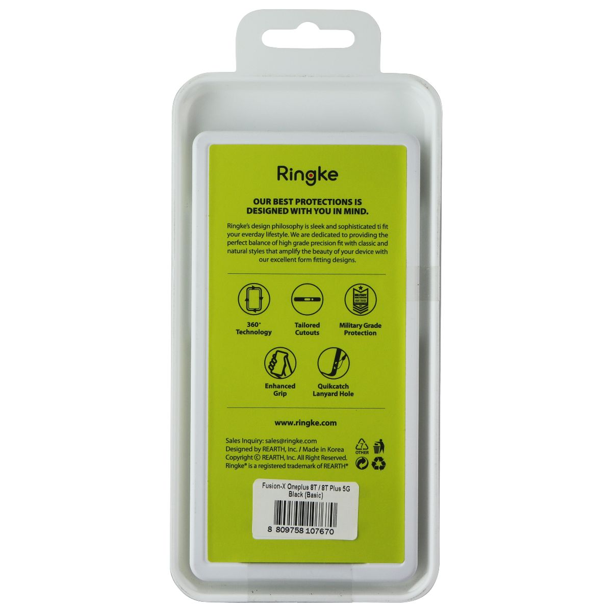 Ringke Fusion X Series Case for OnePlus 8T - Clear/Black Cell Phone - Cases, Covers & Skins Ringke - Simple Cell Bulk Wholesale Pricing - USA Seller