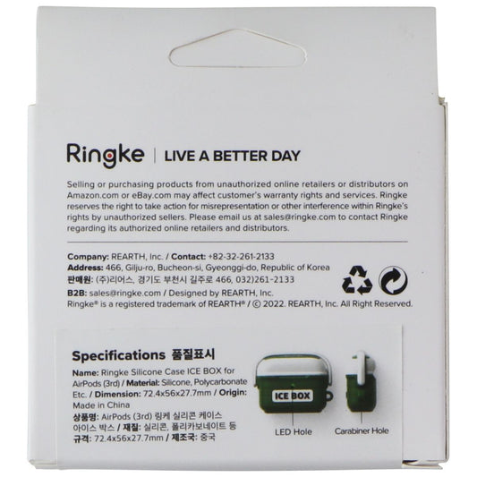 Ringke Silicone Case for Apple AirPods (3rd Gen) - Ice Box Green/White iPod, Audio Player Accessories - Cases, Covers & Skins Ringke - Simple Cell Bulk Wholesale Pricing - USA Seller