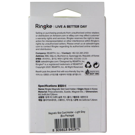 Ringke Magnetic Slot Card Holder for MagSafe Devices - Light Gray Cell Phone - Mounts & Holders Ringke - Simple Cell Bulk Wholesale Pricing - USA Seller