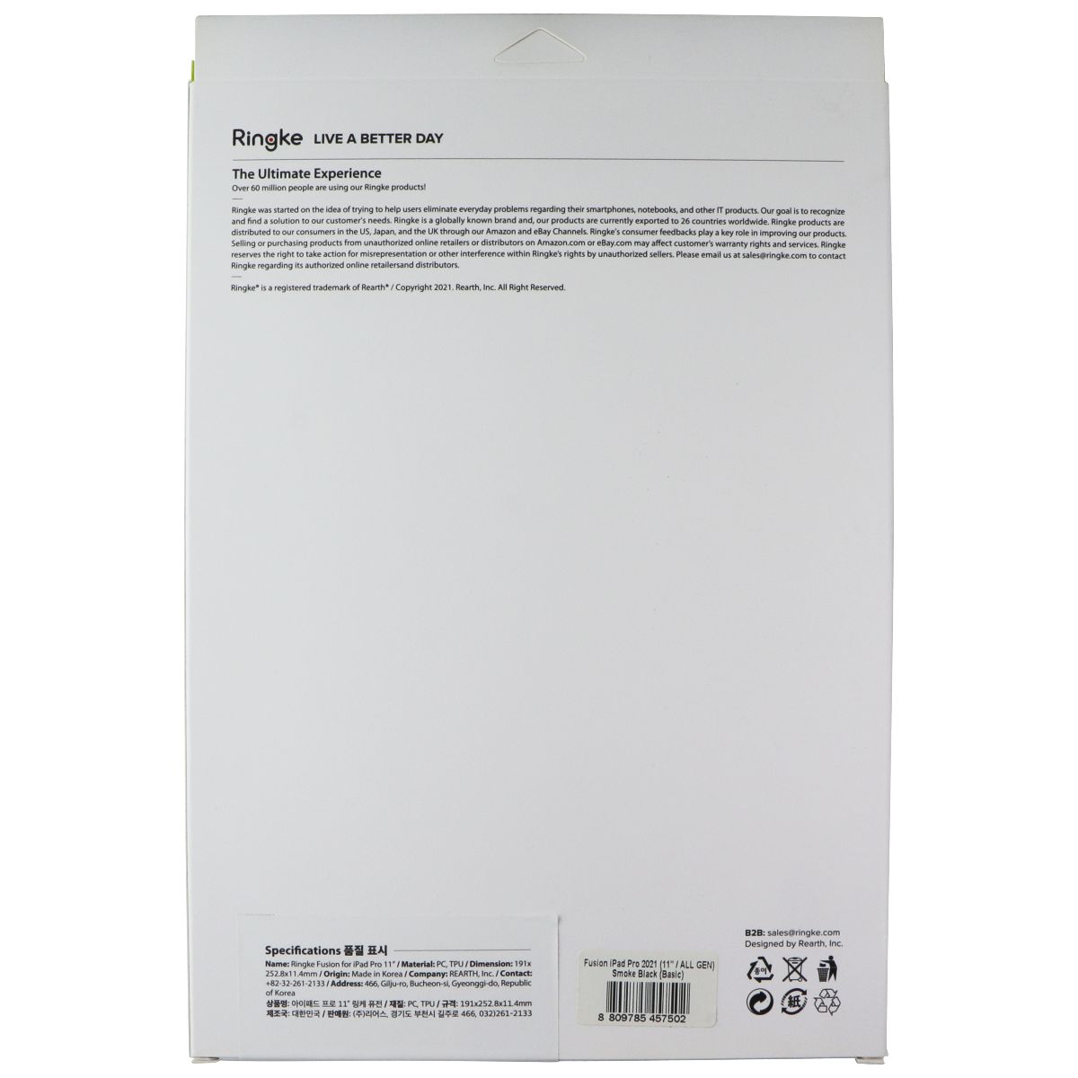 Ringke Fusion Series Case for Apple iPad Pro 11-in (2021/2020/2018) - Clear/Blk iPad/Tablet Accessories - Cases, Covers, Keyboard Folios Ringke - Simple Cell Bulk Wholesale Pricing - USA Seller