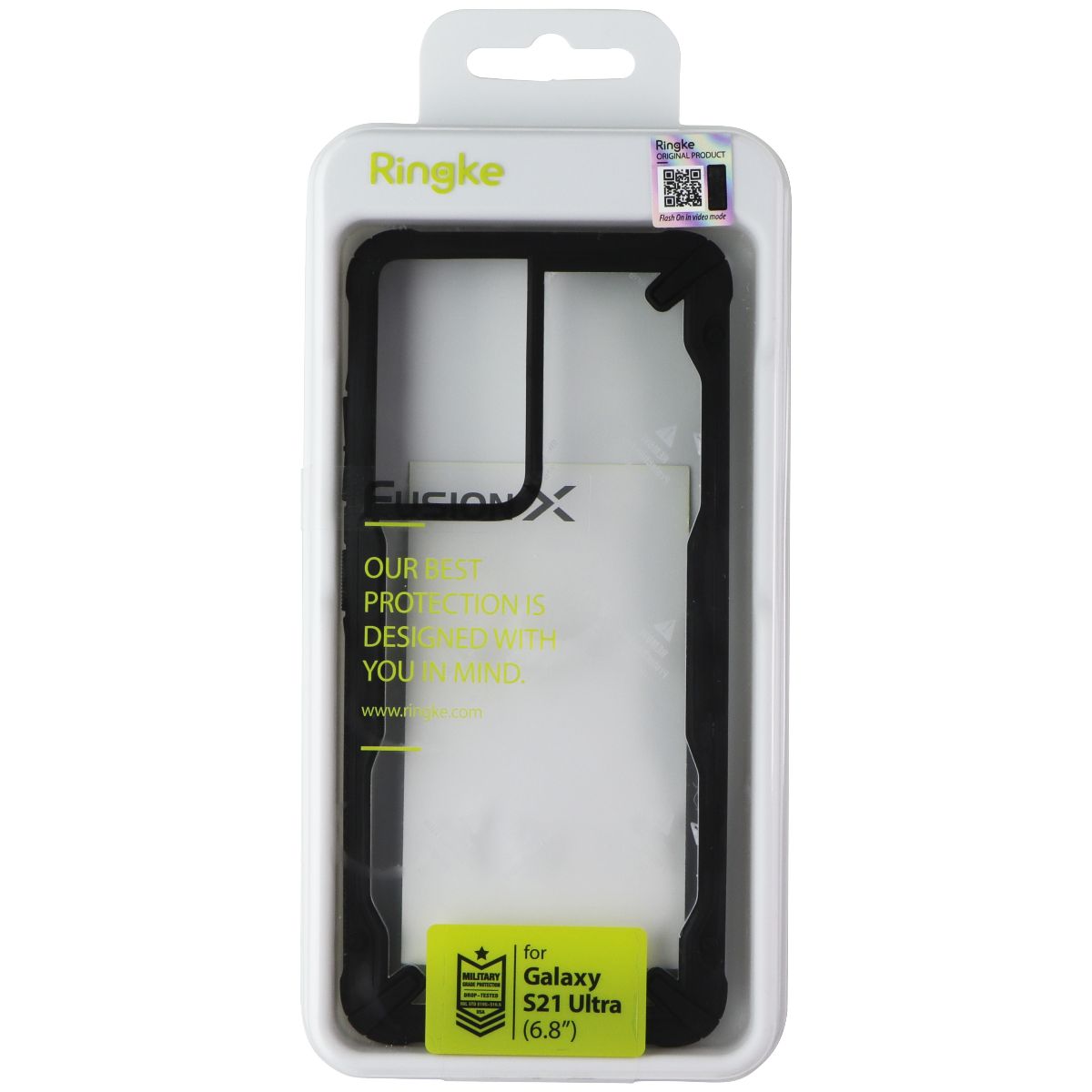 Ringke Fusion X Series Case for Samsung Galaxy S21 Ultra - Clear / Black Cell Phone - Cases, Covers & Skins Ringke - Simple Cell Bulk Wholesale Pricing - USA Seller