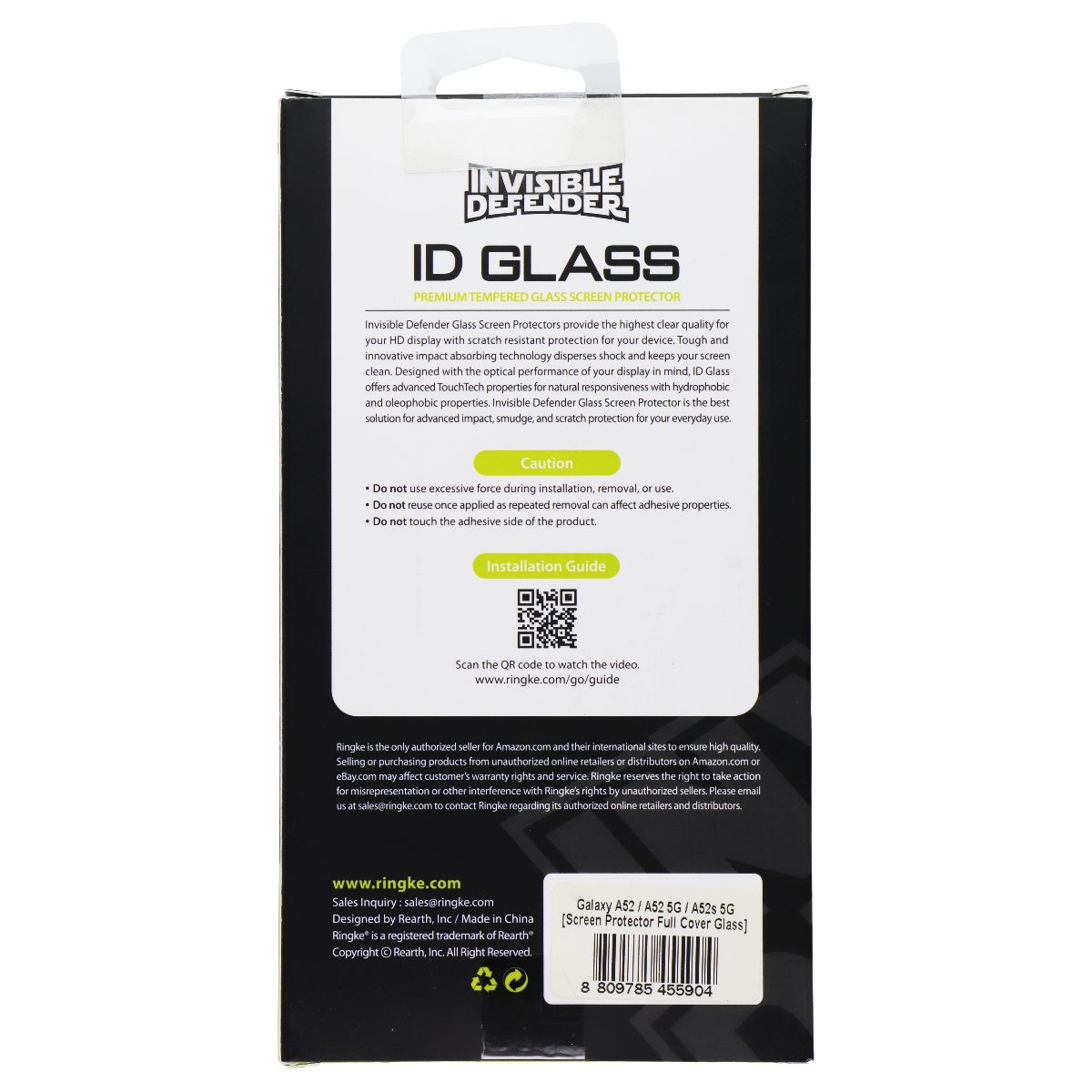 Ringke Invisible Defender Tempered Glass for Galaxy A52/A52 5G/A52s 5G