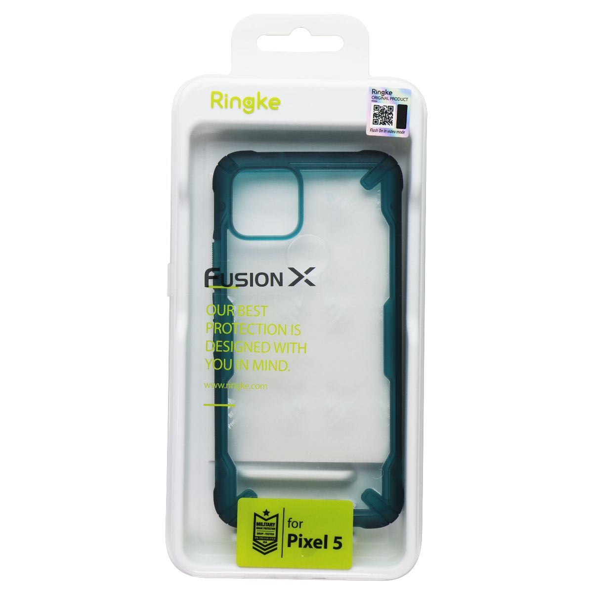 Ringke Fusion X Series Case for Google Pixel 5 - Clear / Turquoise Green Cell Phone - Cases, Covers & Skins Ringke - Simple Cell Bulk Wholesale Pricing - USA Seller