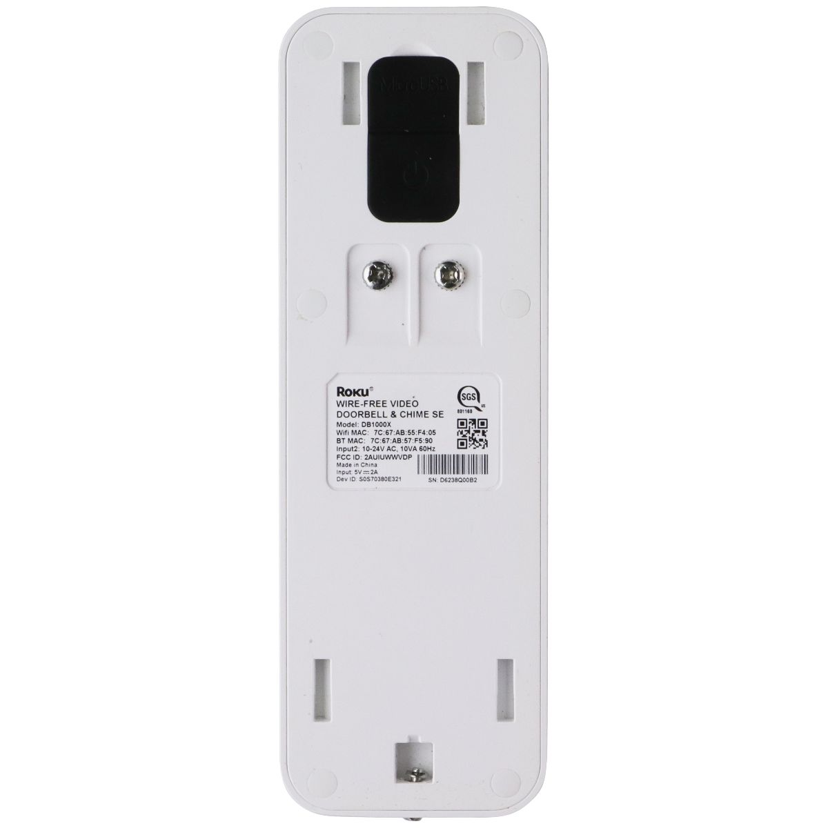 Roku Wire-free Video Doorbell & Chime SE - Battery or Wired (DB1000R) Building & Hardware - Doorbells Roku - Simple Cell Bulk Wholesale Pricing - USA Seller