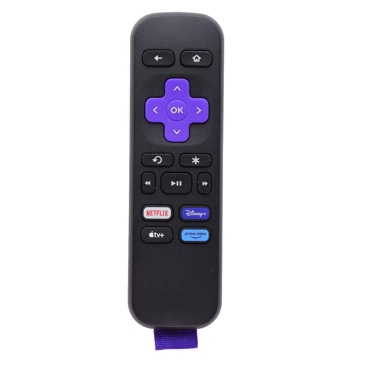 Roku (RC-ALIR) Remote with Netflix/Disney+/AppleTV+/Prime Video Keys - Black TV, Video & Audio Accessories - Remote Controls Roku - Simple Cell Bulk Wholesale Pricing - USA Seller