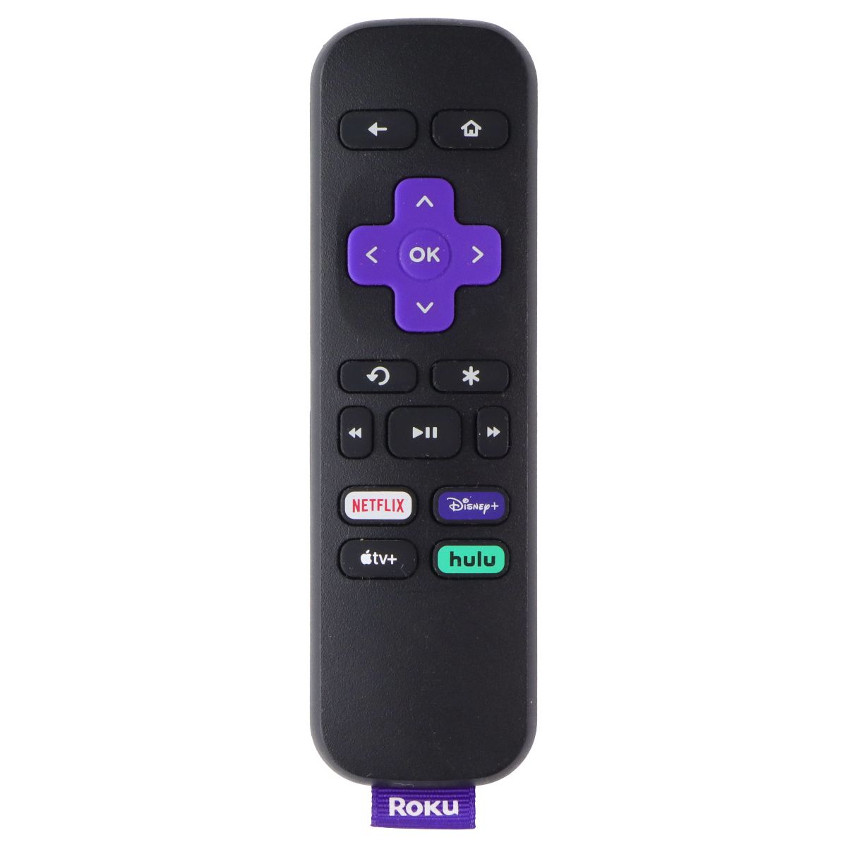 Roku RC-ALIR Remote Control with Netflix/Disney+/Apple TV+/Hulu Keys - Black TV, Video & Audio Accessories - Remote Controls Roku - Simple Cell Bulk Wholesale Pricing - USA Seller
