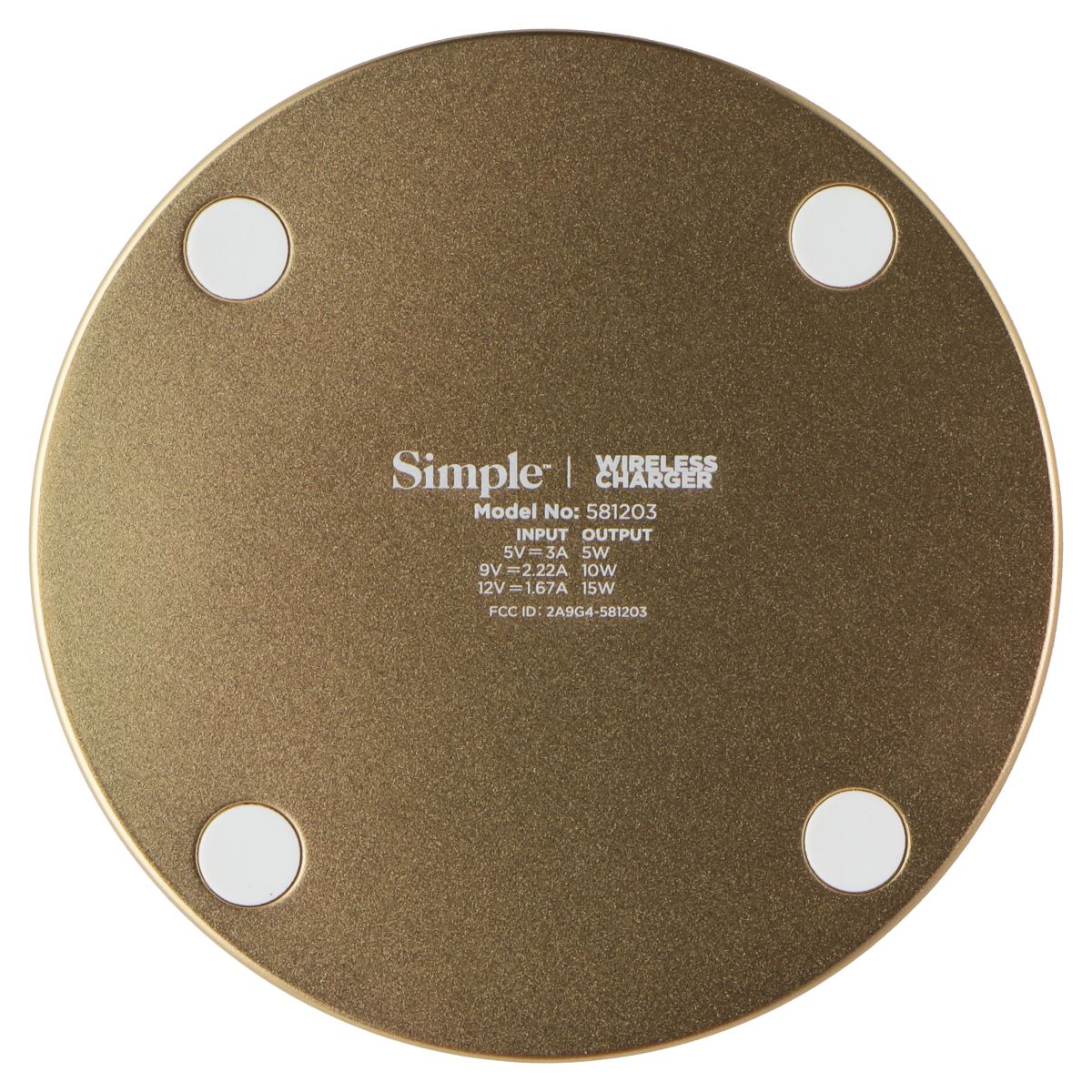 Simple (15W) USB-C POWER Wireless Charger Pad - White/Gold Cell Phone - Chargers & Cradles S. Simple - Simple Cell Bulk Wholesale Pricing - USA Seller