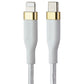 S. Simple (6-Ft) USB-C to 8-Pin Tough-Knit Braided Cable - White/Gold Cell Phone - Cables & Adapters S. Simple - Simple Cell Bulk Wholesale Pricing - USA Seller