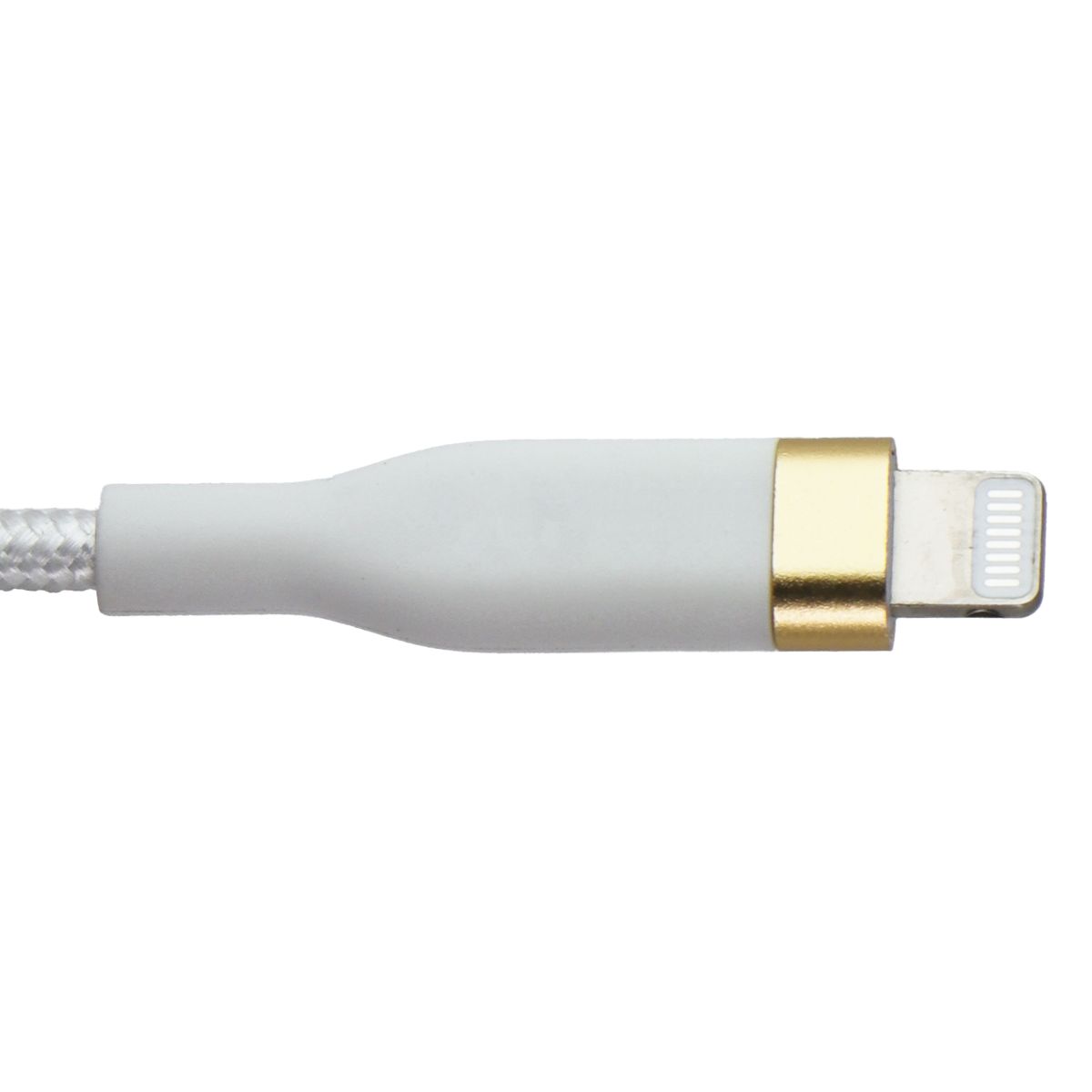 S. Simple (6-Ft) USB-C to 8-Pin Tough-Knit Braided Cable - White/Gold Cell Phone - Cables & Adapters S. Simple - Simple Cell Bulk Wholesale Pricing - USA Seller