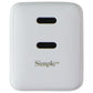 S. Simple (60W) Dual USB-C GaN Powered Folding Wall Charger - White (581231)