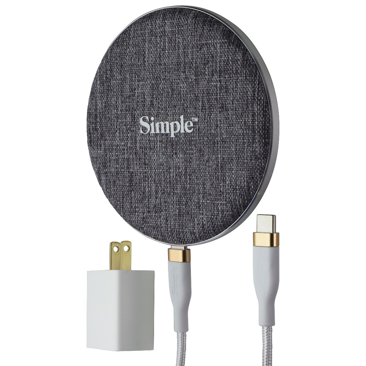 Simple (15W) USB-C POWER Wireless Charger Pad - White/Gray (NEW MODEL) Cell Phone - Chargers & Cradles S. Simple - Simple Cell Bulk Wholesale Pricing - USA Seller