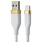 Simple (4-Ft) USB-A to USB-C Tough-Knit Braided Charge Cable - White/Gold Cell Phone - Cables & Adapters Simple - Simple Cell Bulk Wholesale Pricing - USA Seller