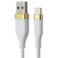 S. Simple (6-Ft) USB-A to USB-C Tough-Knit Braided Cable - White/Gold Cell Phone - Cables & Adapters S. Simple - Simple Cell Bulk Wholesale Pricing - USA Seller