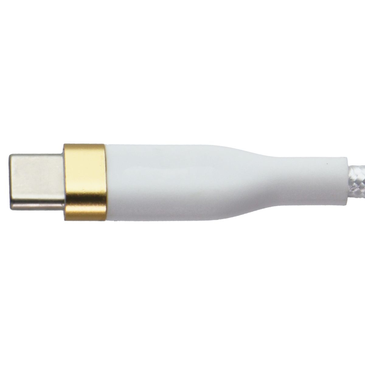 Simple (4-Ft) USB-A to USB-C Tough-Knit Braided Charge Cable - White/Gold Cell Phone - Cables & Adapters Simple - Simple Cell Bulk Wholesale Pricing - USA Seller
