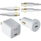 S. Simple 4-Pack Charger/6-Ft Cables/Car Charger Bundle (USB-C/30W) - White/Gold Cell Phone - Accessory Bundles S. Simple - Simple Cell Bulk Wholesale Pricing - USA Seller