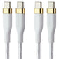 S. Simple 4-Pack Charger/6-Ft Cables/Car Charger Bundle (USB-C/30W) - White/Gold Cell Phone - Accessory Bundles S. Simple - Simple Cell Bulk Wholesale Pricing - USA Seller