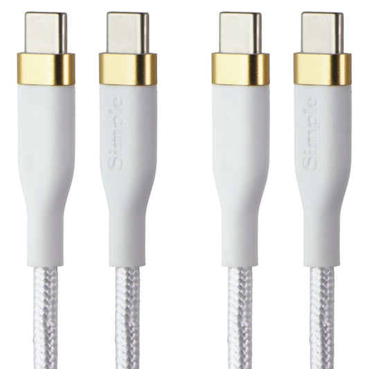 S. Simple 4-Pack Charger/6-Ft Cables/Car Charger Bundle (USB-C/30W) - White/Gold Cell Phone - Accessory Bundles S. Simple - Simple Cell Bulk Wholesale Pricing - USA Seller