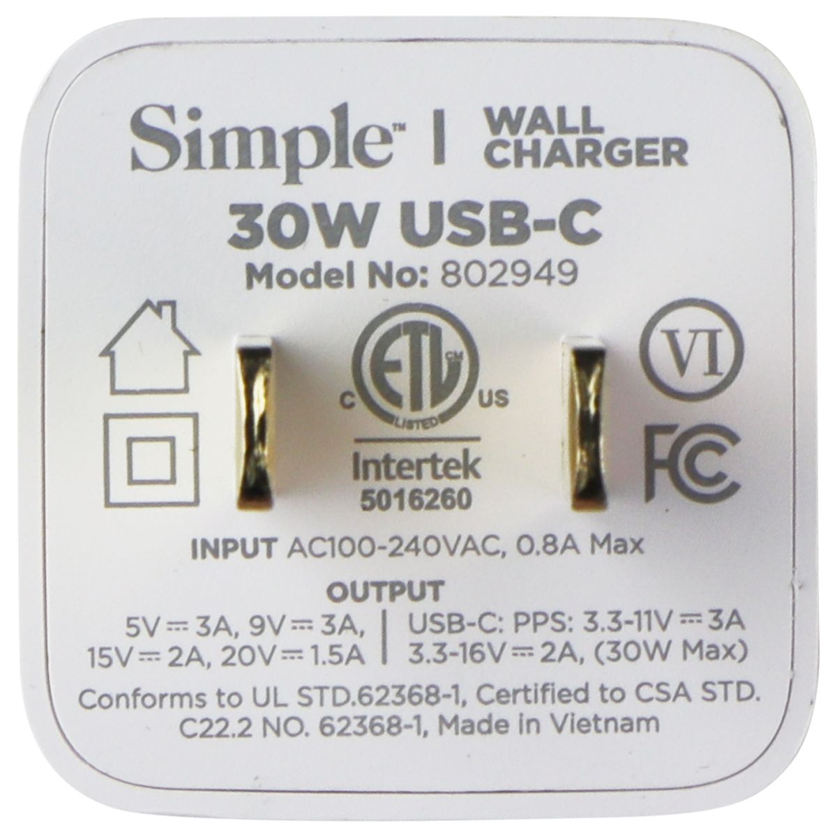 S. Simple 4-Pack Charger/6-Ft Cables/Car Charger Bundle (USB-C/30W) - White/Gold Cell Phone - Accessory Bundles S. Simple - Simple Cell Bulk Wholesale Pricing - USA Seller