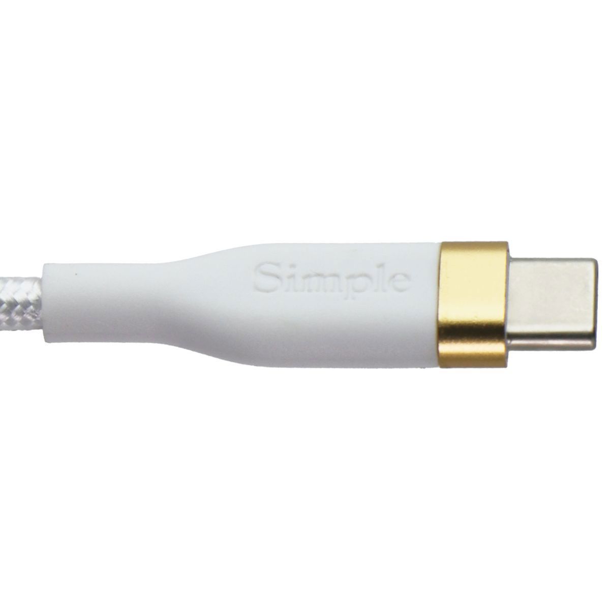 S. Simple (4 Foot) USB-C to USB-C Tough-Knit Braided Cable - White/Gold Cell Phone - Cables & Adapters S. Simple - Simple Cell Bulk Wholesale Pricing - USA Seller