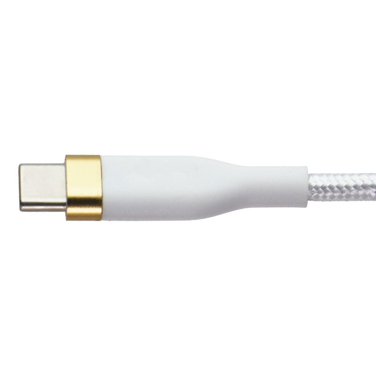 S. Simple (4 Foot) USB-C to USB-C Tough-Knit Braided Cable - White/Gold Cell Phone - Cables & Adapters S. Simple - Simple Cell Bulk Wholesale Pricing - USA Seller