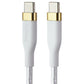 S. Simple (6-Ft) USB-C to USB-C Tough-Knit Braided Cable - White/Gold Cell Phone - Cables & Adapters S. Simple - Simple Cell Bulk Wholesale Pricing - USA Seller