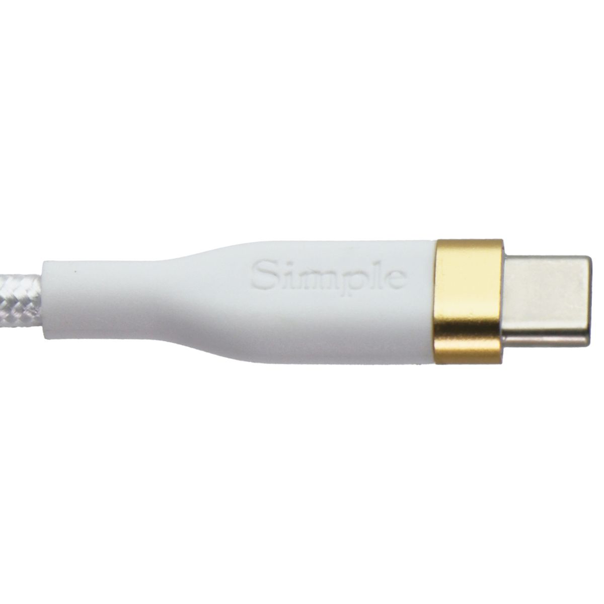 S. Simple (6-Ft) USB-C to USB-C Tough-Knit Braided Cable - White/Gold Cell Phone - Cables & Adapters S. Simple - Simple Cell Bulk Wholesale Pricing - USA Seller