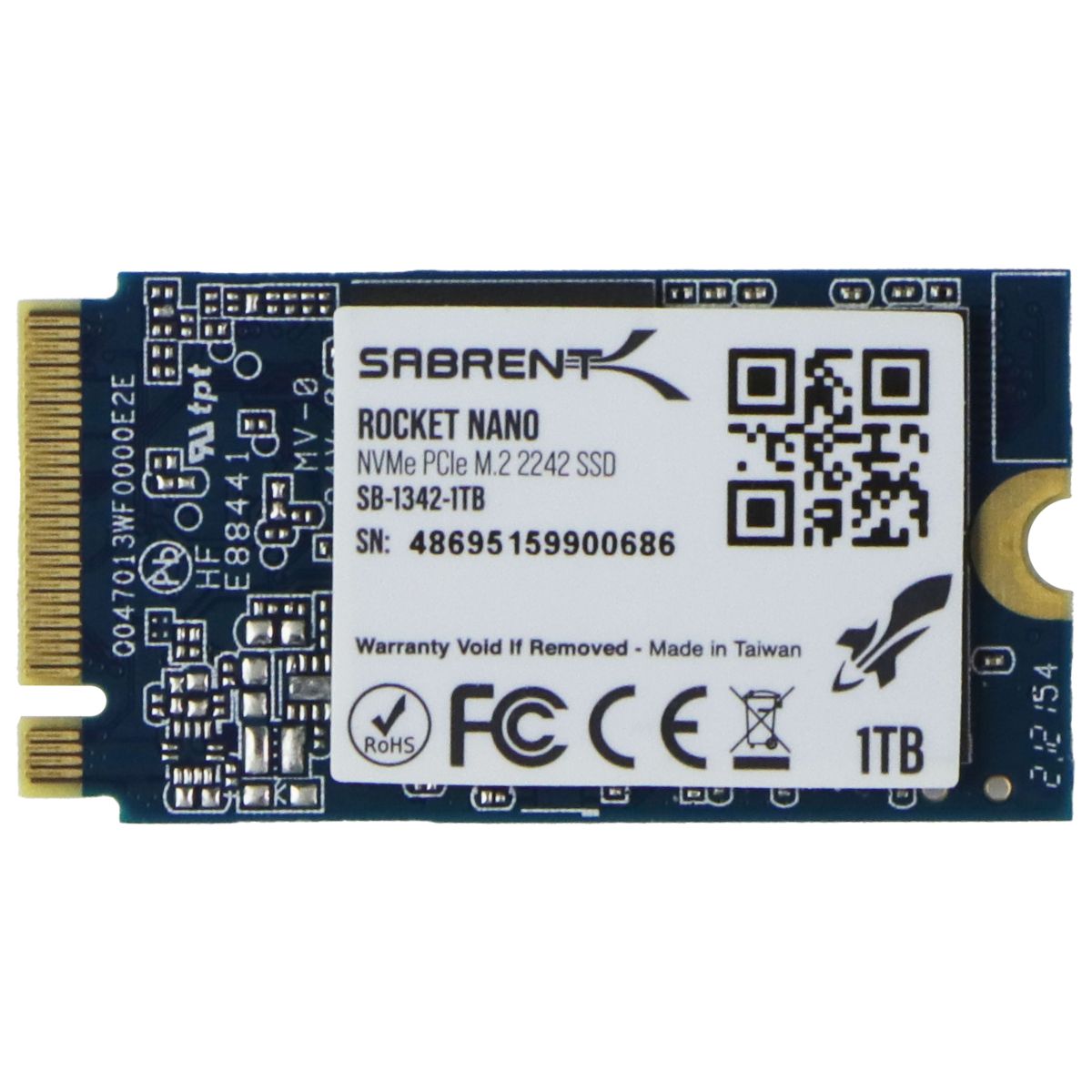 SABRENT (1TB) Rocket Nano NVMe PCIe High Performing Internal SSD - M.2 2242 DRAM Digital Storage - Solid State Drives Sabrent - Simple Cell Bulk Wholesale Pricing - USA Seller