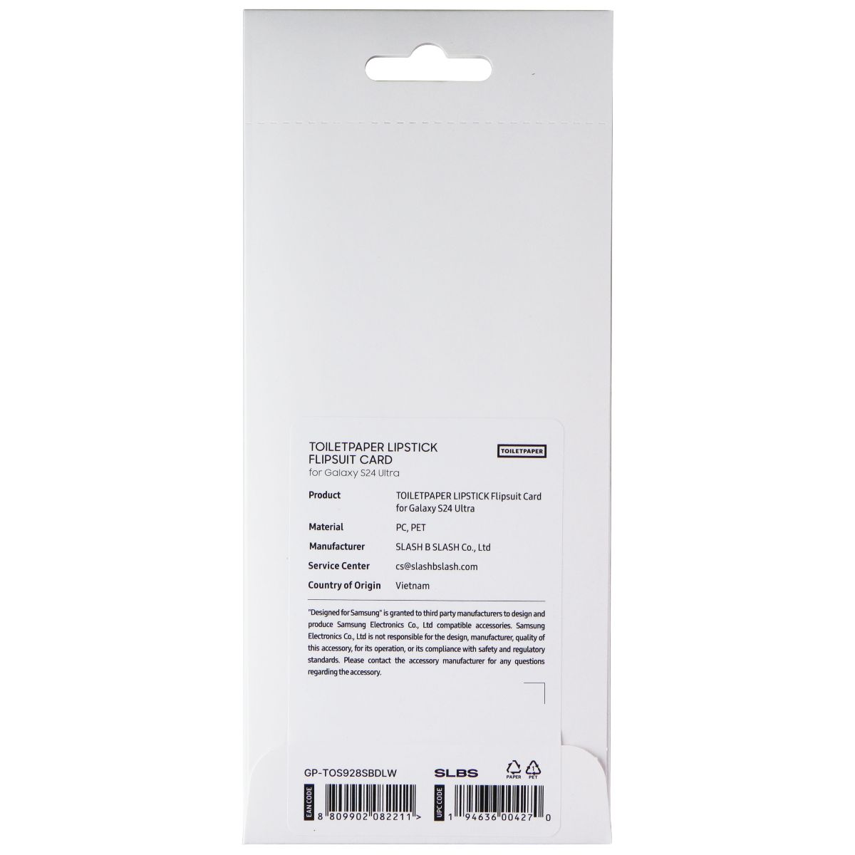 Samsung Interactive Flipsuit Card for Galaxy S24 Ultra - TOILETPAPER Lipstick Cell Phone - Cases, Covers & Skins Samsung - Simple Cell Bulk Wholesale Pricing - USA Seller