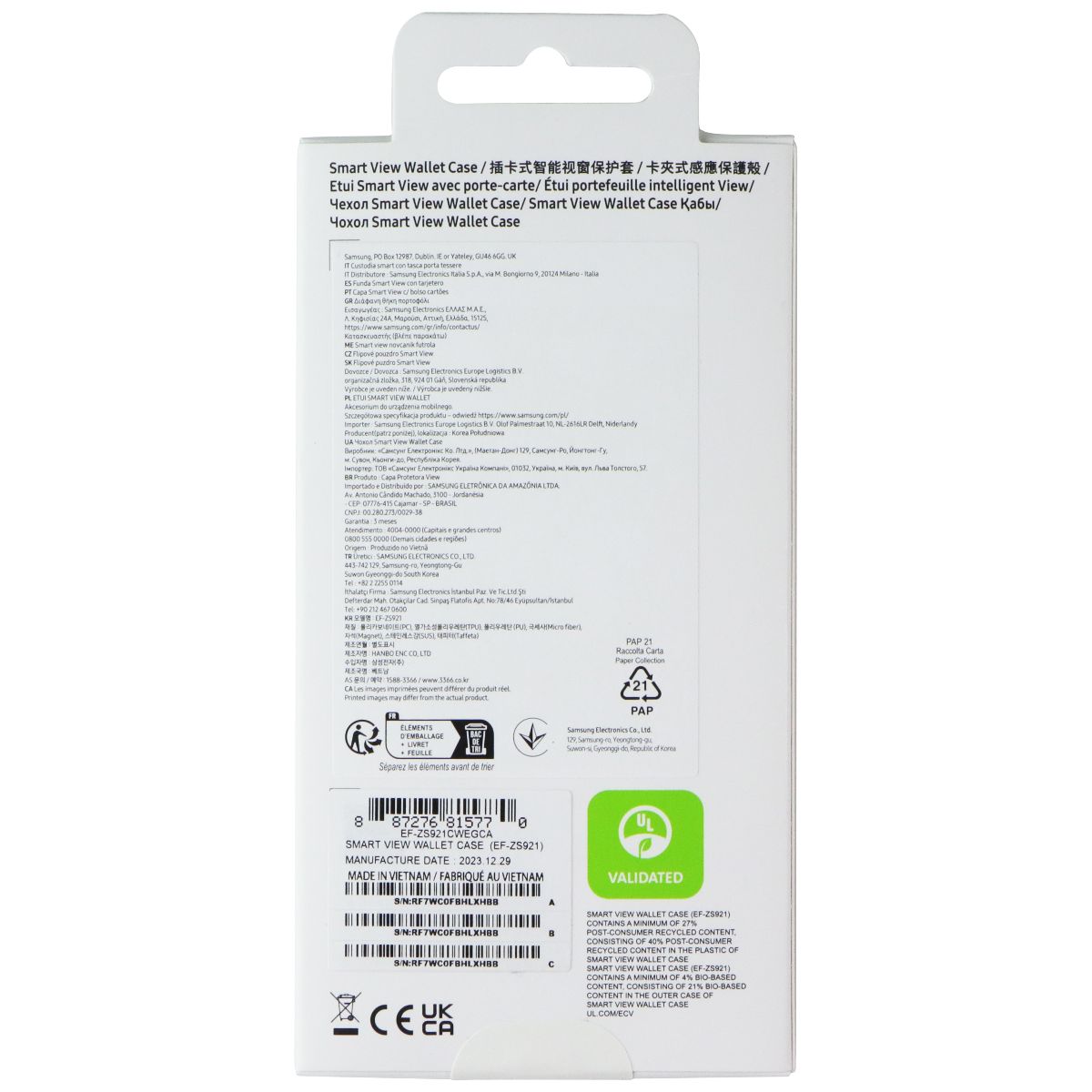 Samsung Smart View Wallet Case for Galaxy S24 - White Cell Phone - Cases, Covers & Skins Samsung - Simple Cell Bulk Wholesale Pricing - USA Seller