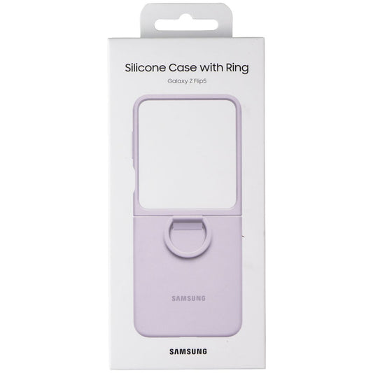 SAMSUNG Official Silicone Cover Case with Ring for Galaxy Z Flip5 - Lavender Cell Phone - Cases, Covers & Skins Samsung    - Simple Cell Bulk Wholesale Pricing - USA Seller