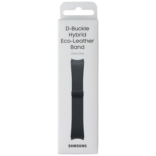 Samsung D-Buckle Hybrid Eco-Leather Band for Galaxy Watch4 - Black (20mm, M/L) Smart Watch Accessories - Watch Bands Samsung - Simple Cell Bulk Wholesale Pricing - USA Seller