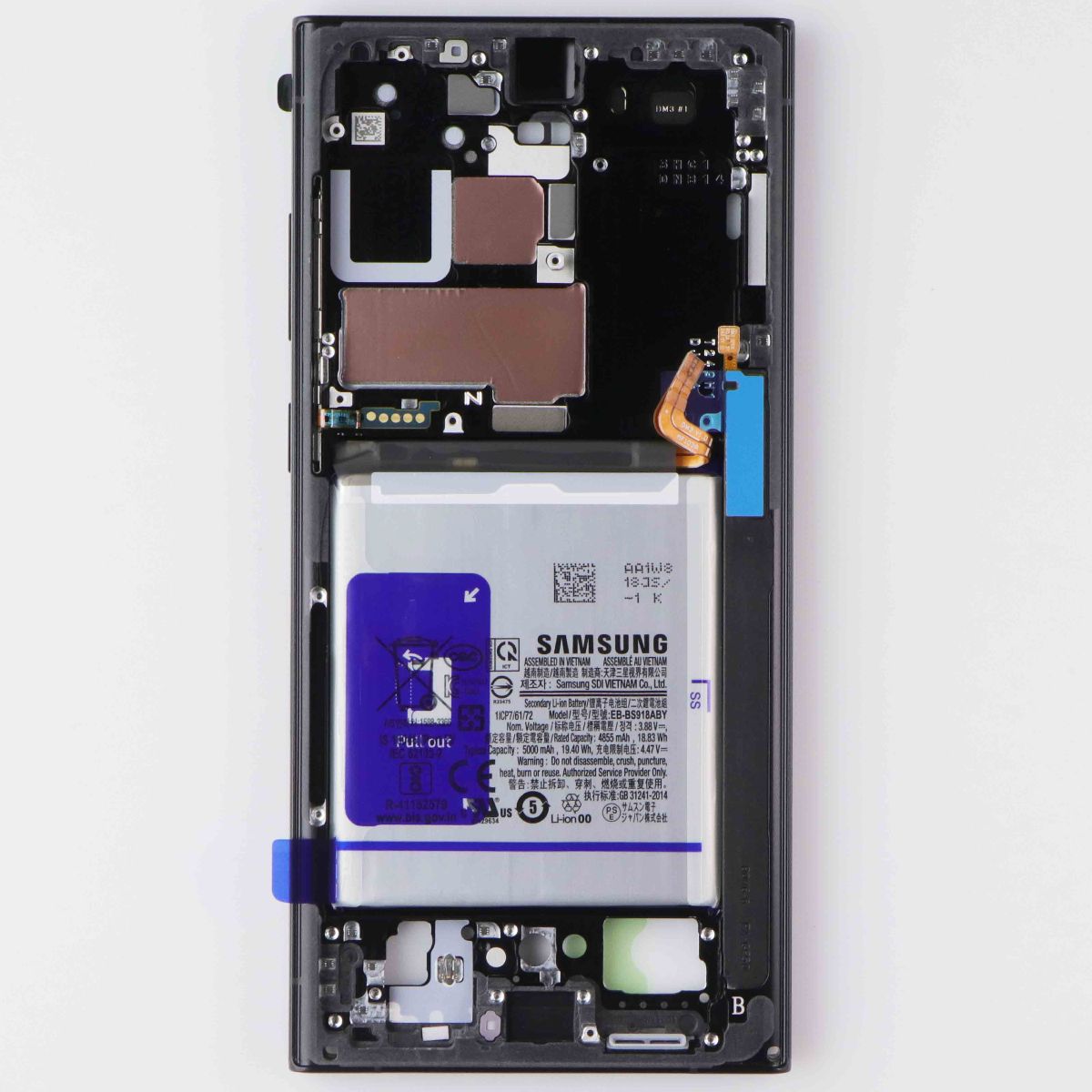 Repair Part SVC Case ASSM Front+Batt for Galaxy S23 Ultra - GH82-31258E Graphite Cell Phone - Replacement Parts & Tools Samsung - Simple Cell Bulk Wholesale Pricing - USA Seller