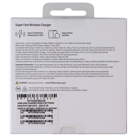 Samsung 15W Super Fast Wireless Charger - Gray (EP-P2400CBEGUS)