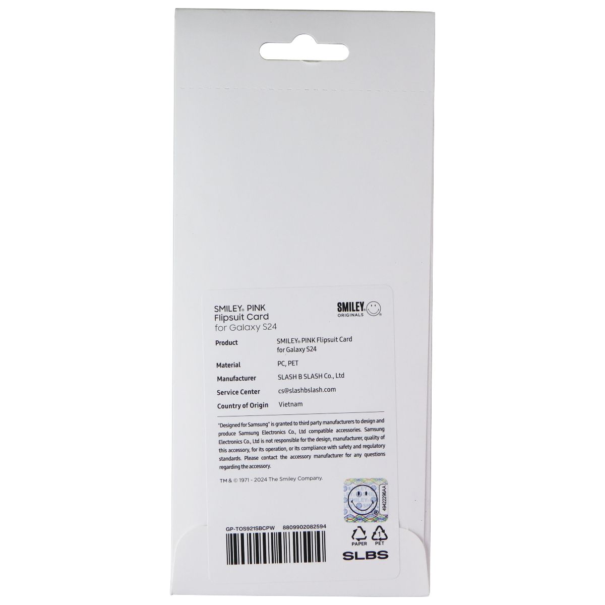 Samsung Smiley Originals Flipsuit Interactive Card for Galaxy S24 - Pink Cell Phone - Cases, Covers & Skins Samsung - Simple Cell Bulk Wholesale Pricing - USA Seller