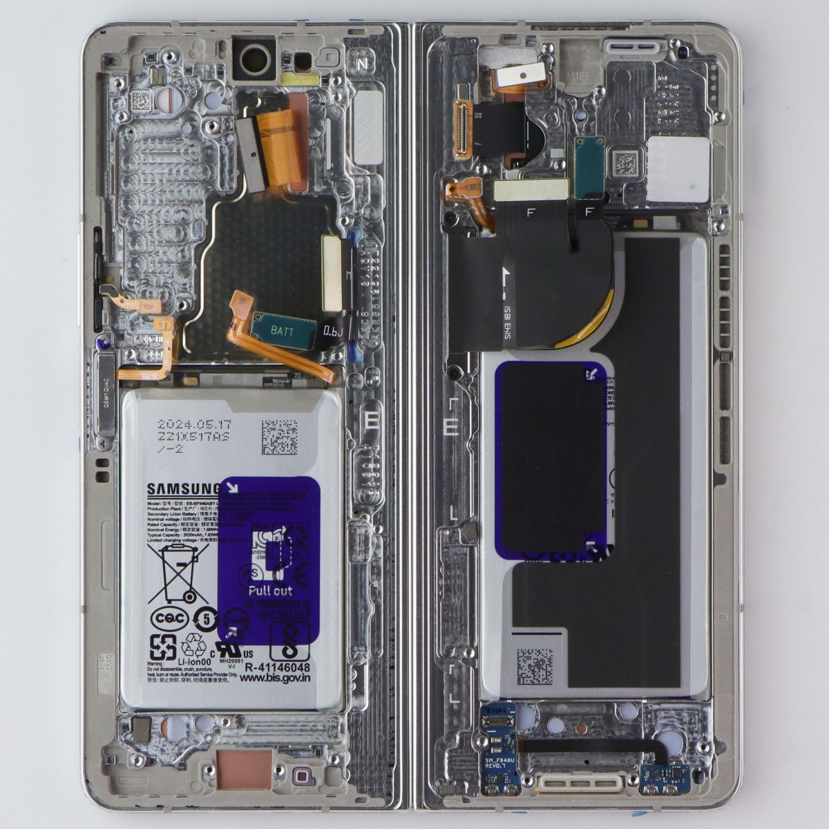 Repair Part SVC LCD Assembly Octa Kit E/ZK/PF for Galaxy Z Fold5 SM-F946U/Cream Cell Phone - Replacement Parts & Tools Samsung - Simple Cell Bulk Wholesale Pricing - USA Seller
