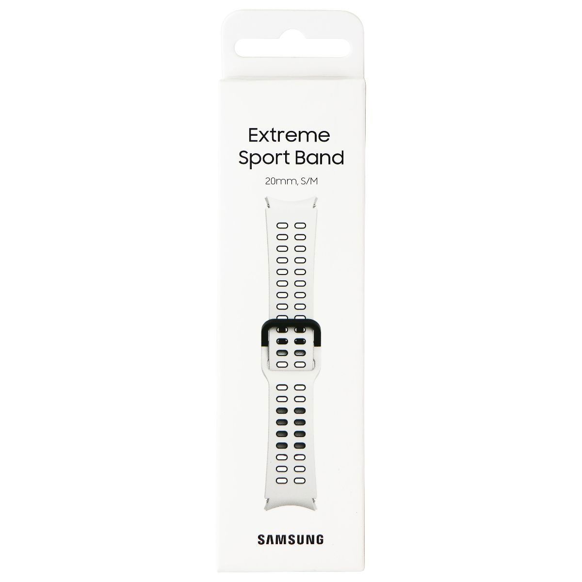 Samsung (20mm, S/M) Extreme Sport Band for Samsung Galaxy Watch4 - White/Black Smart Watch Accessories - Watch Bands Samsung - Simple Cell Bulk Wholesale Pricing - USA Seller