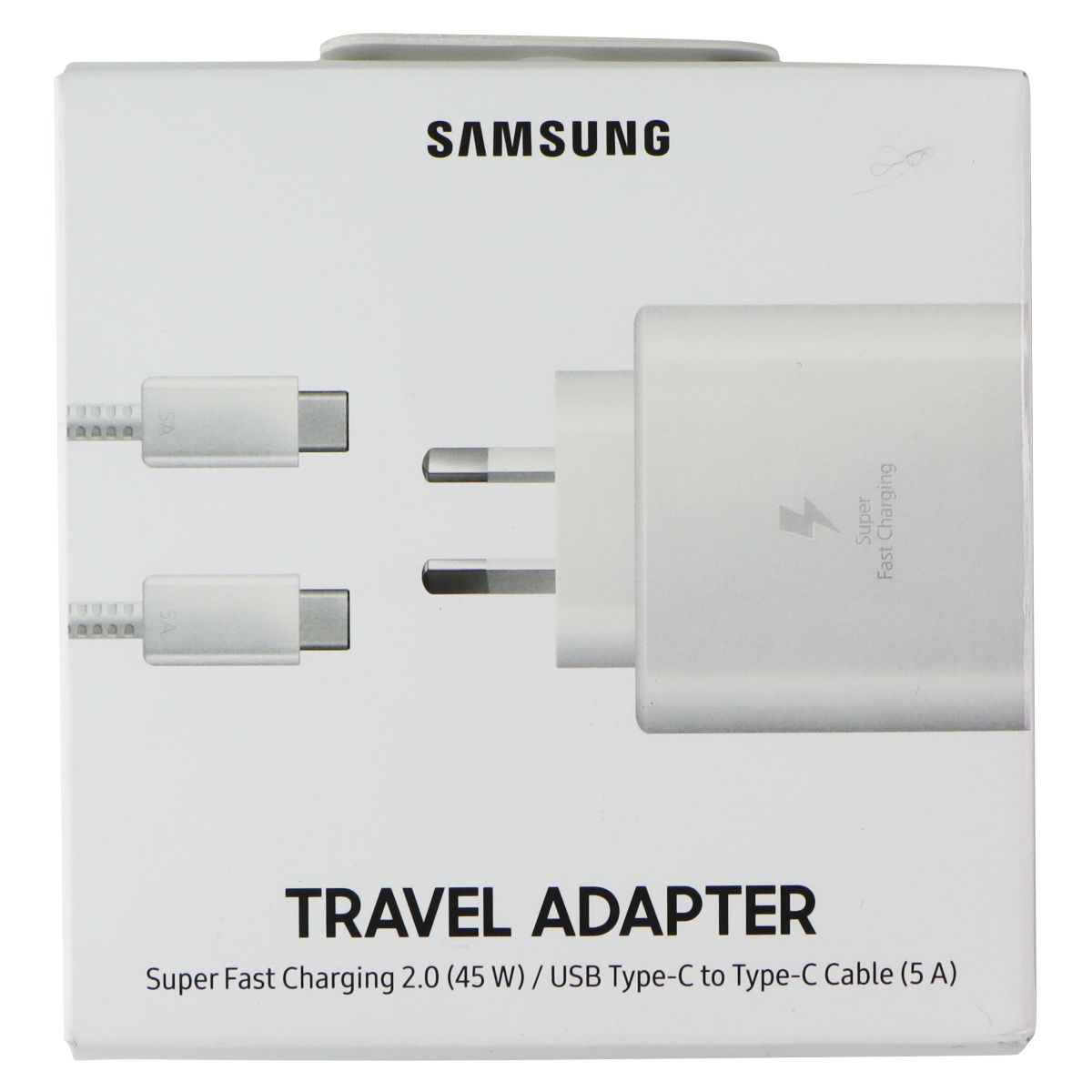 Samsung 45W Travel Adapter (AUSTRALIAN) + USB-C to USB-C Cable - White