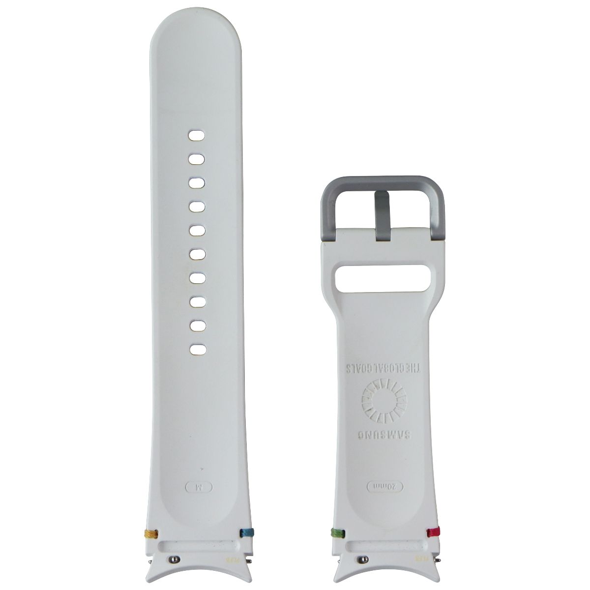 Samsung Official Global Goals Watch Band for Galaxy Watch5 - White/Multi Smart Watch Accessories - Watch Bands Samsung - Simple Cell Bulk Wholesale Pricing - USA Seller