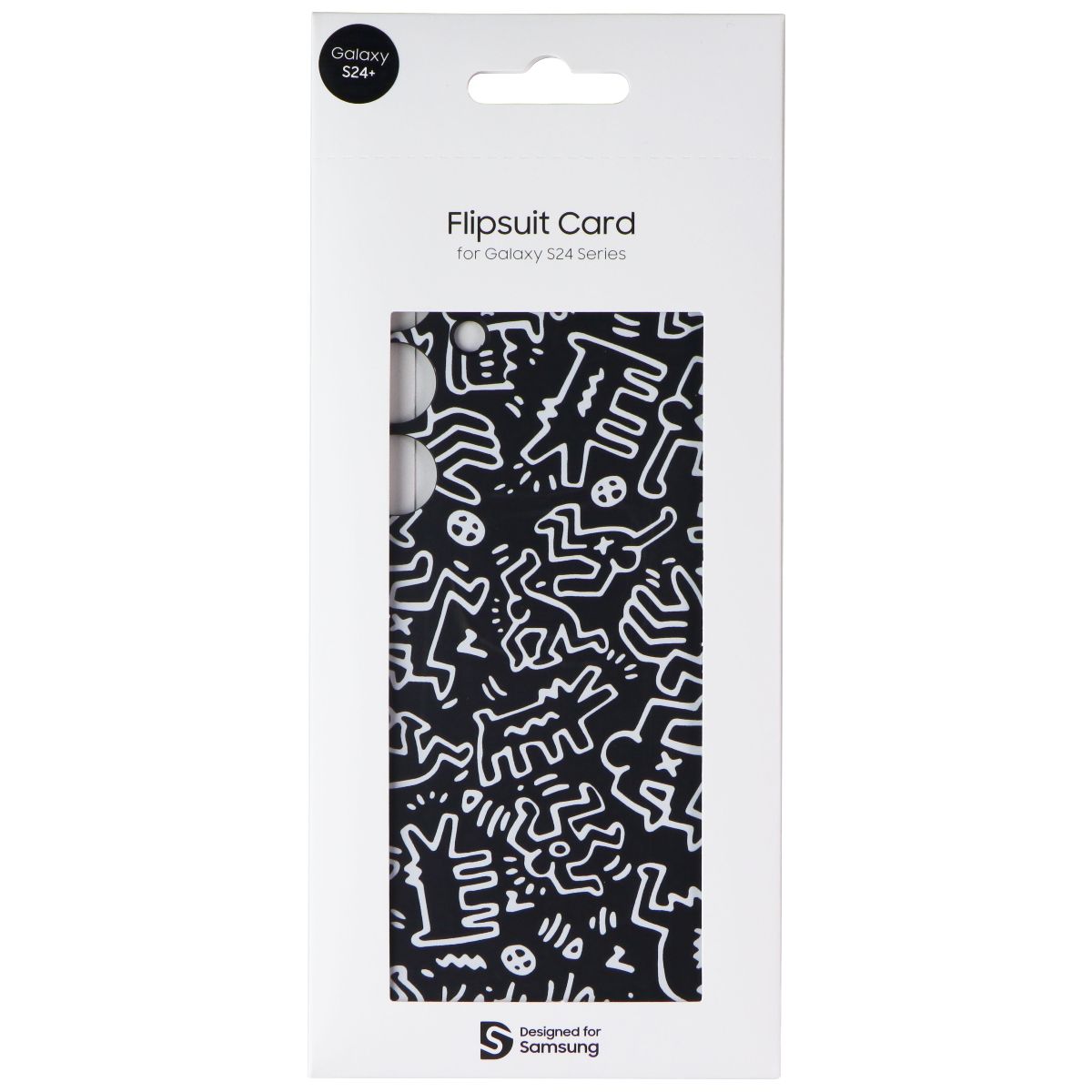Samsung Interactive Flipsuit Card for Galaxy S24+ (Plus) - Keith Haring Black Cell Phone - Cases, Covers & Skins Samsung - Simple Cell Bulk Wholesale Pricing - USA Seller