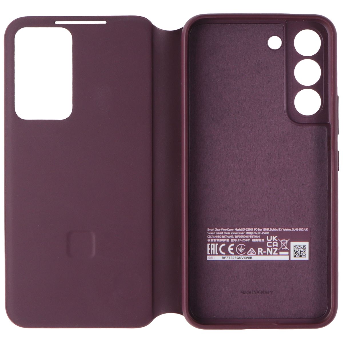Samsung Official Smart Clear View Cover for Samsung Galaxy S22 - Burgundy Cell Phone - Cases, Covers & Skins Samsung - Simple Cell Bulk Wholesale Pricing - USA Seller