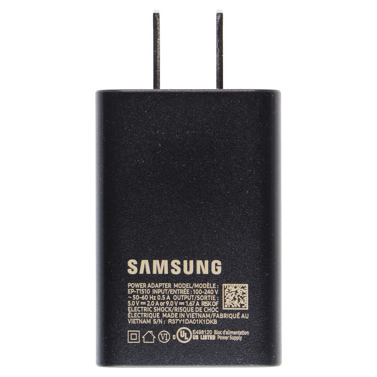 Samsung 15W USB-C Wall Charger with 1m USB-C Cable - Black Cell Phone - Chargers & Cradles Samsung - Simple Cell Bulk Wholesale Pricing - USA Seller