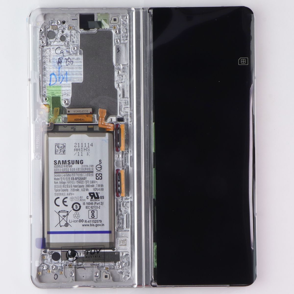 Repair Part SVC Assembly OLED/Frame for Galaxy Z Fold3 5G (SM-F926) Thom Browne Cell Phone - Replacement Parts & Tools Samsung - Simple Cell Bulk Wholesale Pricing - USA Seller